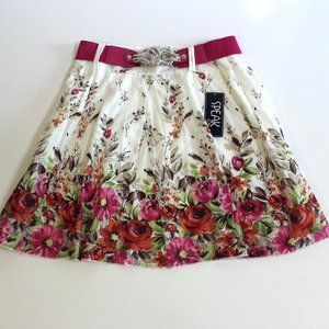 Speak 2 Me Vintage Floral A-Line Skirt Jr. Size 9